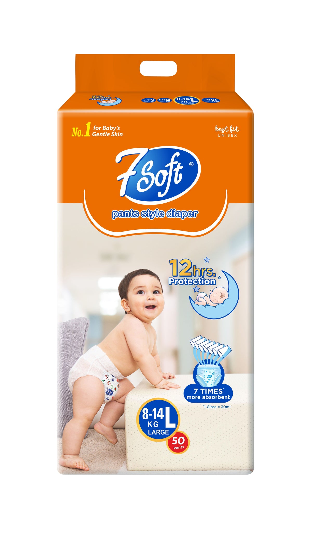 7 Soft Pant Style Diaper Large
