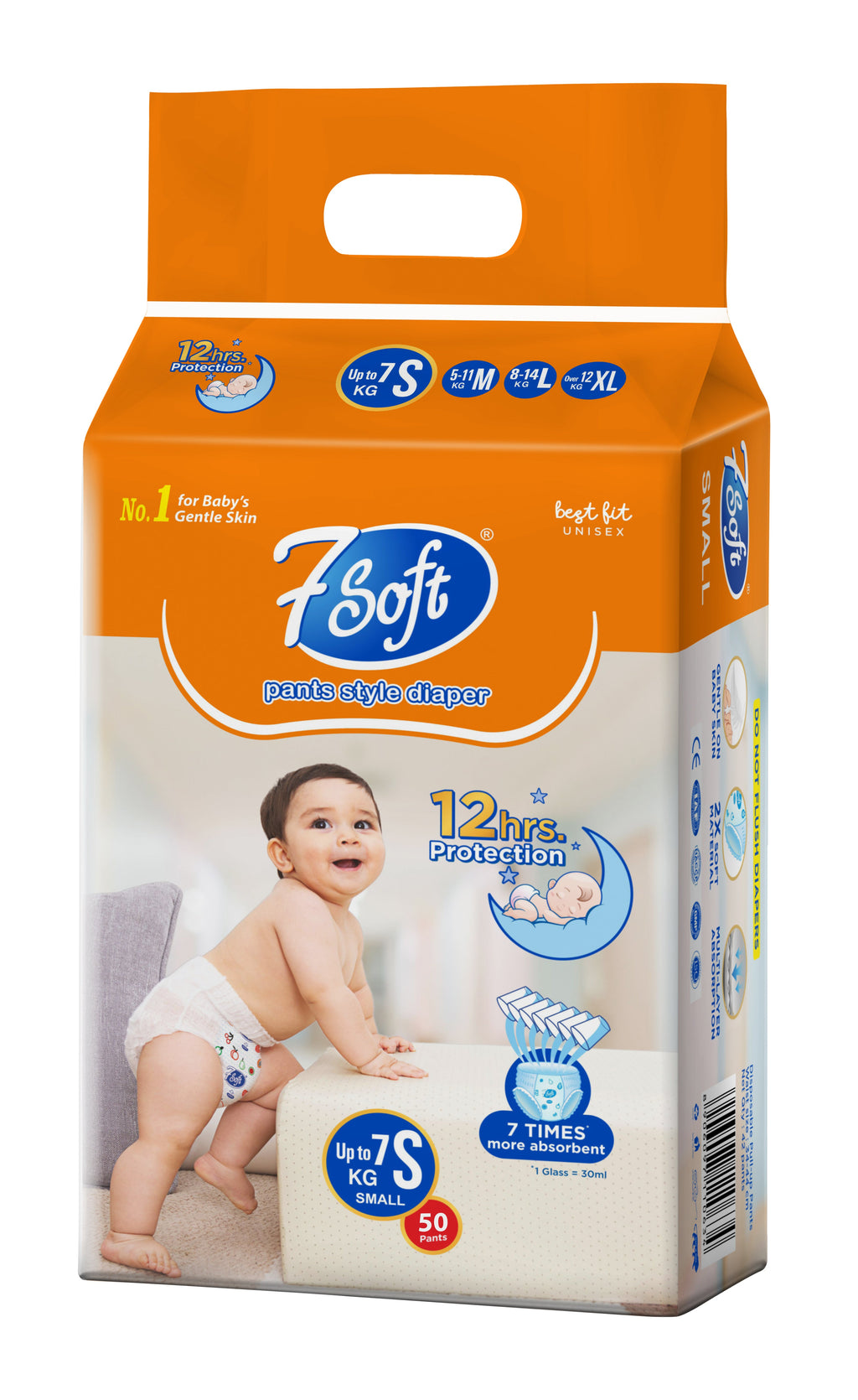 7 Soft Pant Style Diaper Small