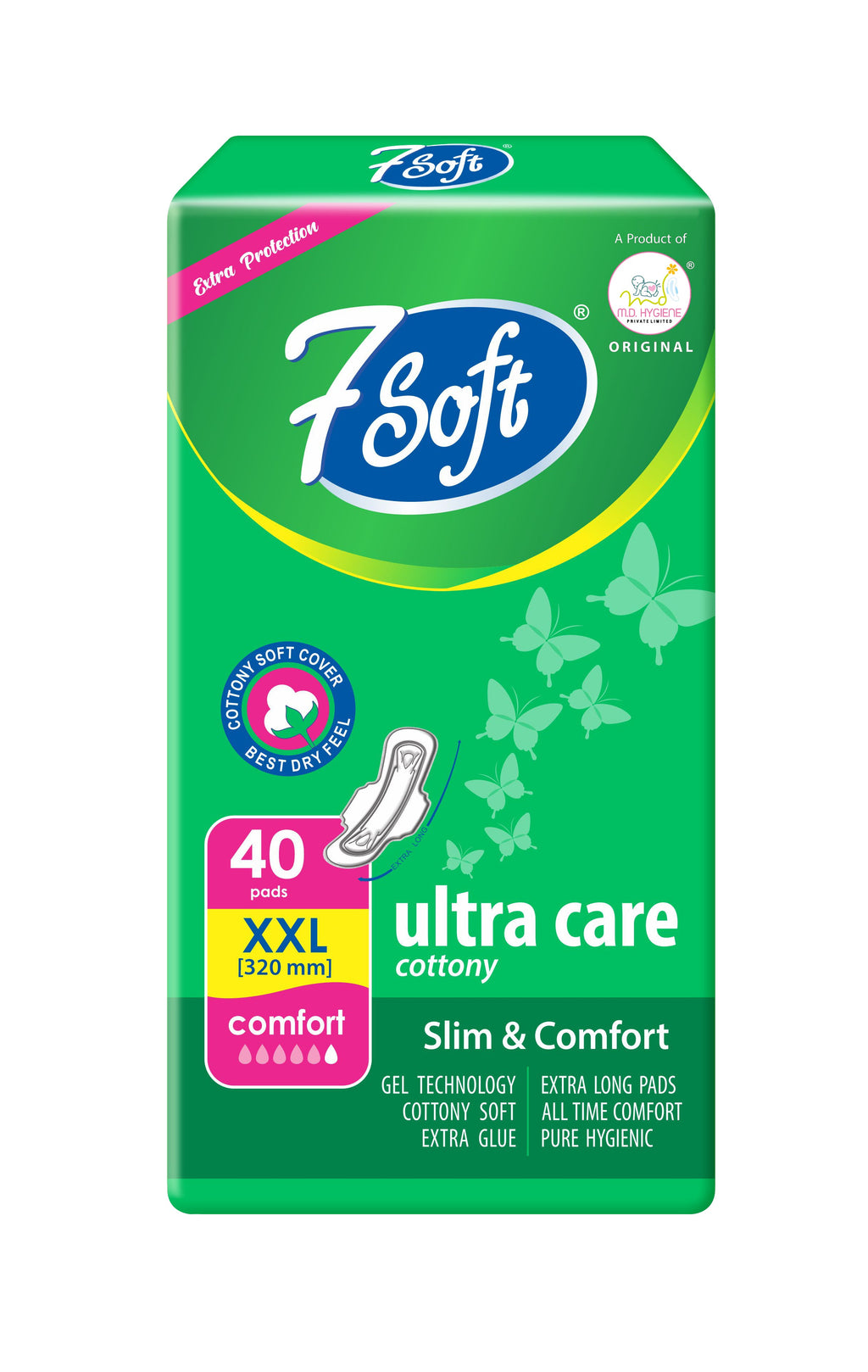 7 Soft Ultra Care Cottony Sanitary Pad XXL 320mm 40 Pads