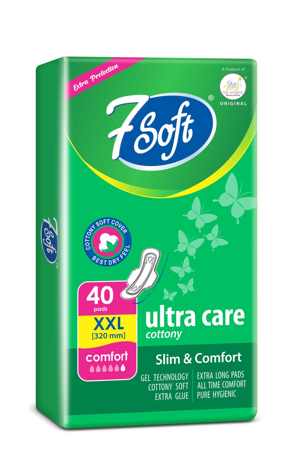7 Soft Ultra Care Cottony Sanitary Pad XXL 320mm 40 Pads