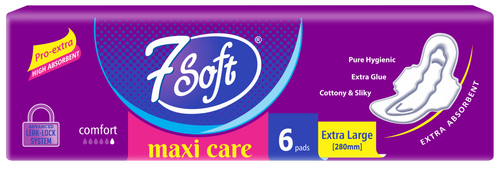 7 Soft Maxi Care Sanitary Pad Extra Large 280mm 6 Pads Purple